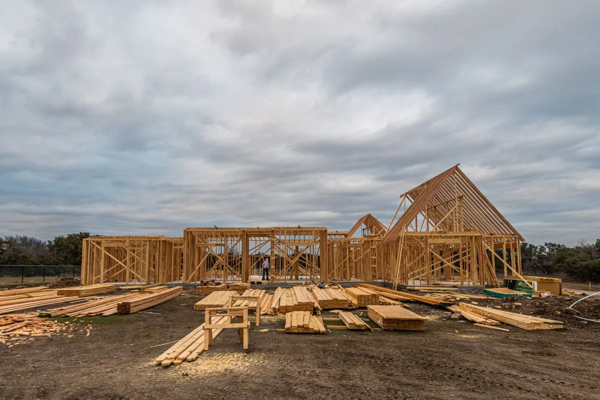 Timber structure during residential construction